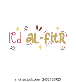Eid Al-Fitr Typography Vector for Muslim