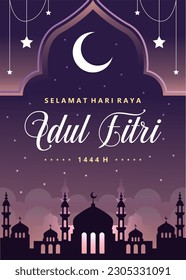 Eid al-fitr vector background. Islamic illustration for holiday background. Fit for banner, backdrop, greeting card, cover. Vector eps 10.