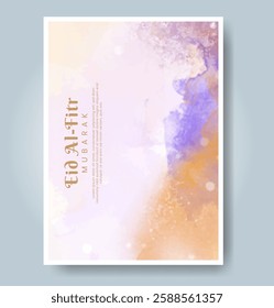 Eid al-fitr with watercolor background. Abstract illustration