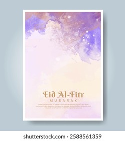 Eid al-fitr with watercolor background. Abstract illustration