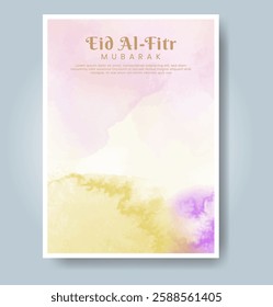 Eid al-fitr with watercolor background. Abstract illustration