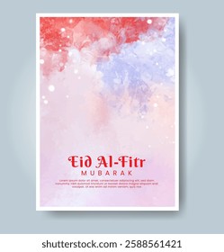 Eid al-fitr with watercolor background. Abstract illustration