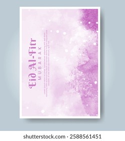 Eid al-fitr with watercolor background. Abstract illustration
