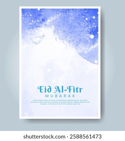 Eid al-fitr with watercolor background. Abstract illustration