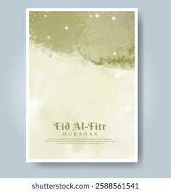 Eid al-fitr with watercolor background. Abstract illustration