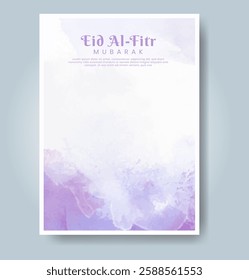 Eid al-fitr with watercolor background. Abstract illustration