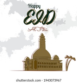eid alfitri Series Vector with the concept of hand drawing. Suitable for banners, posters, greeting cards, etc.
