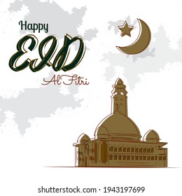 eid alfitri Series Vector with the concept of hand drawing. Suitable for banners, posters, greeting cards, etc.