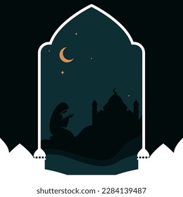 Eid al-Ramadan background with desert nuances