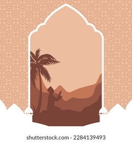 Eid al-Ramadan background with desert nuances