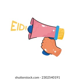 Icono de contorno vectorial del doodle de anuncio de Eid. archivo EPS 10