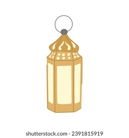 eid arabic lantern cartoon. islam culture, holy decoration, kareem muslim eid arabic lantern sign. isolated symbol vector illustration