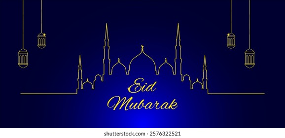 Eid banner, poster and background. vector gritting card. Islamic background.