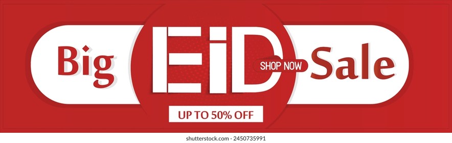 Eid Big Sale Banner Design - Eid Festival Offer Banner Design Template