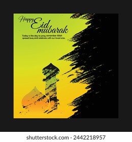  Eid card or poster design Brush vector