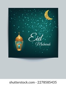 Vector de tarjeta Eid para publicación o impresión en medios sociales