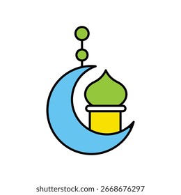 Eid-Feier-Symbol mit weißem Hintergrund, Vektorgrafik