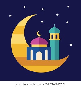 Eid celebration logo icon vector illustration