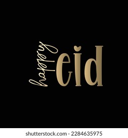 Eid celebration typography cards. Isolated Eid prints.