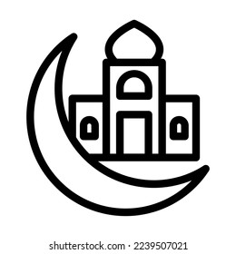 Diseño de iconos de línea vectorial de celebración de Eid