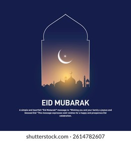 Eid concept. Eid Mubarak creative banner, poster, social media post, postcard, background, backdrop, template, greetings card, web banner, cover design etc. 