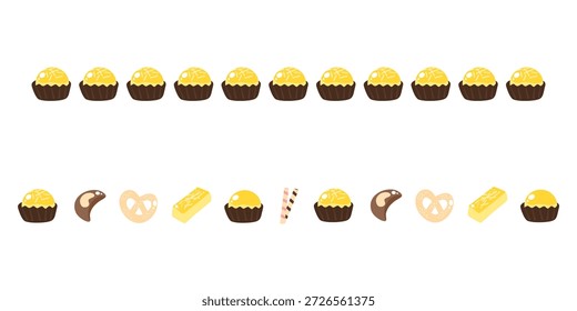 Eid Cookies Line Divider Ilustración vectorial para Ramadán y diseño Lebarán