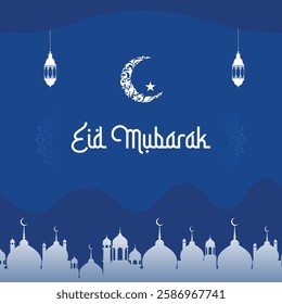 Eid creative Islamic background with decorative ornament, eid social media post design.