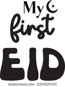 Diseño de tipografía de Eid Day. Impresión para camisetas, pancartas, afiches, etc.