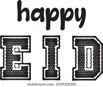 Diseño de tipografía de Eid Day. Impresión para camisetas, pancartas, afiches, etc.