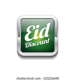 Eid Discount Green Vector Icon Button