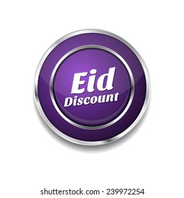 Eid Discount Purple Vector Icon Button