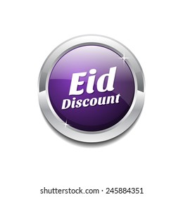 Eid Discount Purple Vector Icon Button