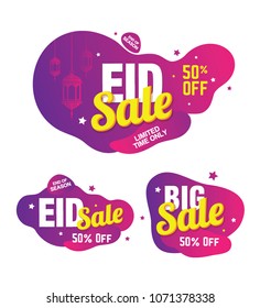 Eid Festival Sale, Offer Design Tag, Sticker With 50% Discount 
