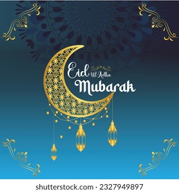 Eid Festival Vector Illustration Background. Eid Mubarak Banner Design. Elegant wallpaper design