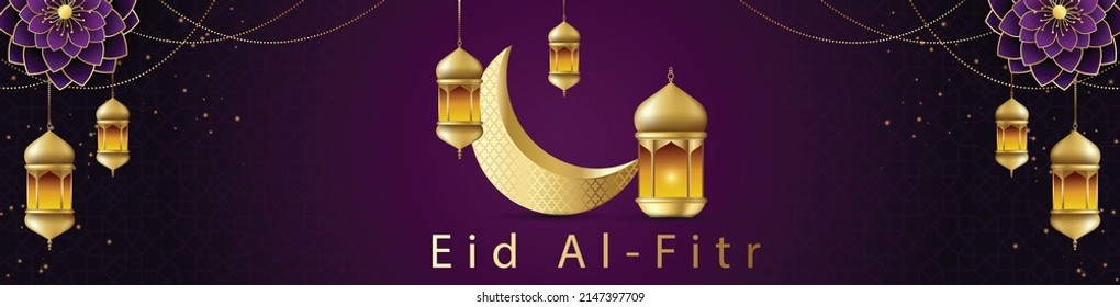 Eid Festive Vector Illustration Background. Eid Banner Design. Elegant Wallpaper, banner , poster. Eid Al Fitr banner.