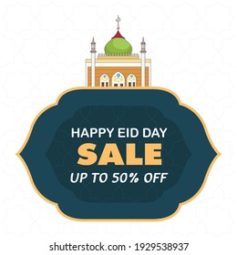 Eid Fitr Sale. Banner, discount, label, sale, greeting card, of Ramadan Kareem and Eid Mubarak celebration