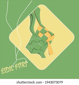 eid greating card with concept hand drawn 