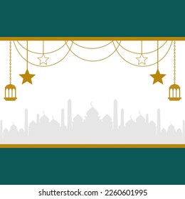 Eid greeting card, ramadan graphic design vector illustration background, perfect for any post template or banner need.