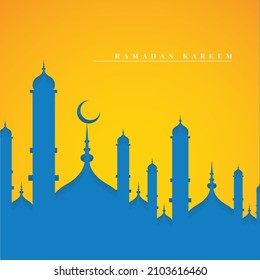 Tarjeta de saludo de Eid. ilustración vectorial