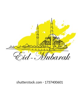 Eid greeting post design. Muslim holiday. eps editable file.