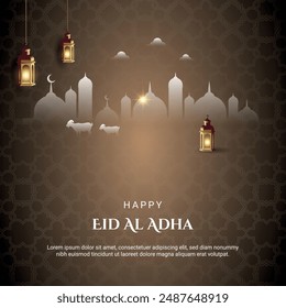 Eid Saludos con máscara 2d y lámpara