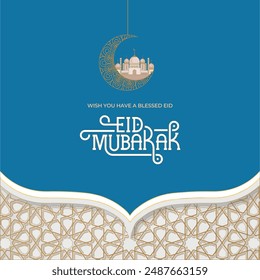 EID-Grüße mit blauem Hintergrund