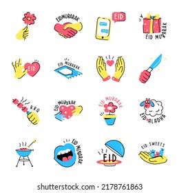 Eid Greetings in Doodle Icons
