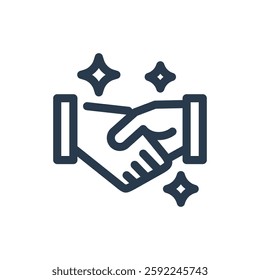 Eid Handshake for Eid Mubarak Vector Icon