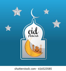eid kareem / mubarak (full of blessing) greeting design, vector illustration