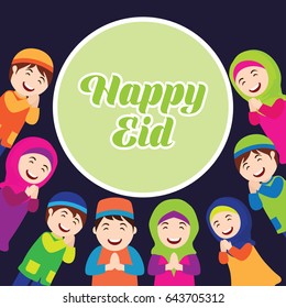 eid kareem / mubarak (full of blessing) greeting design, vector illustration