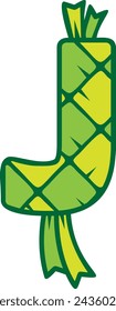 Eid Ketupat Letter Alphabet Vector Element