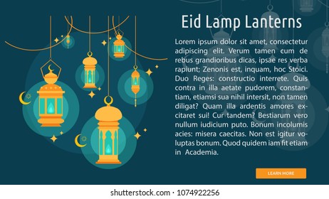 Eid Lamp Lanterns Conceptual Banner