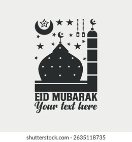 Eid logo, Islamic mosque, silhouette, logo design, designer, Eid  Mubarak, Vector illustration, Islamic celebration, lantern and sheep, Animal, holiday, greeting, typography, mosque, Muslim,