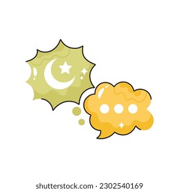 Icono de contorno vectorial del doodle del mensaje Eid. archivo EPS 10